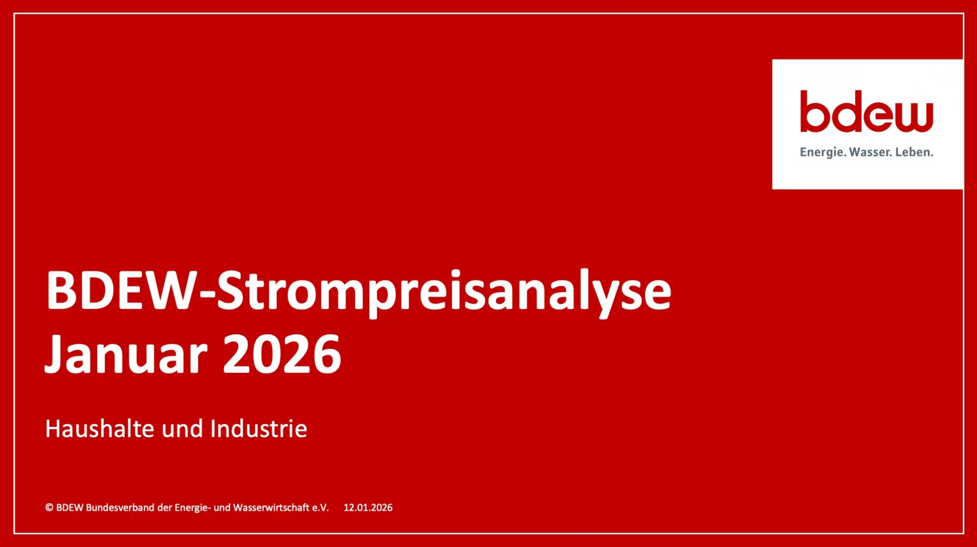 BDEW Strompreisanalyse